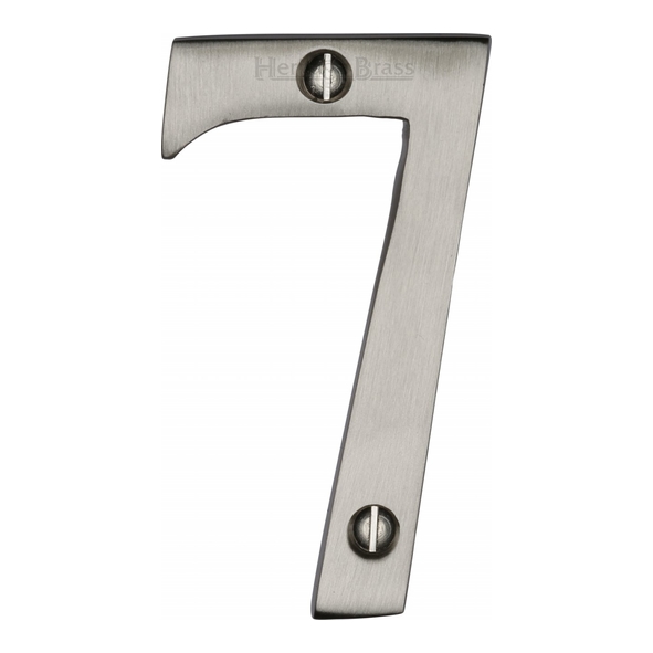 C1560 7-SN • 76mm • Satin Nickel • Heritage Brass Face Fixing Numeral 7